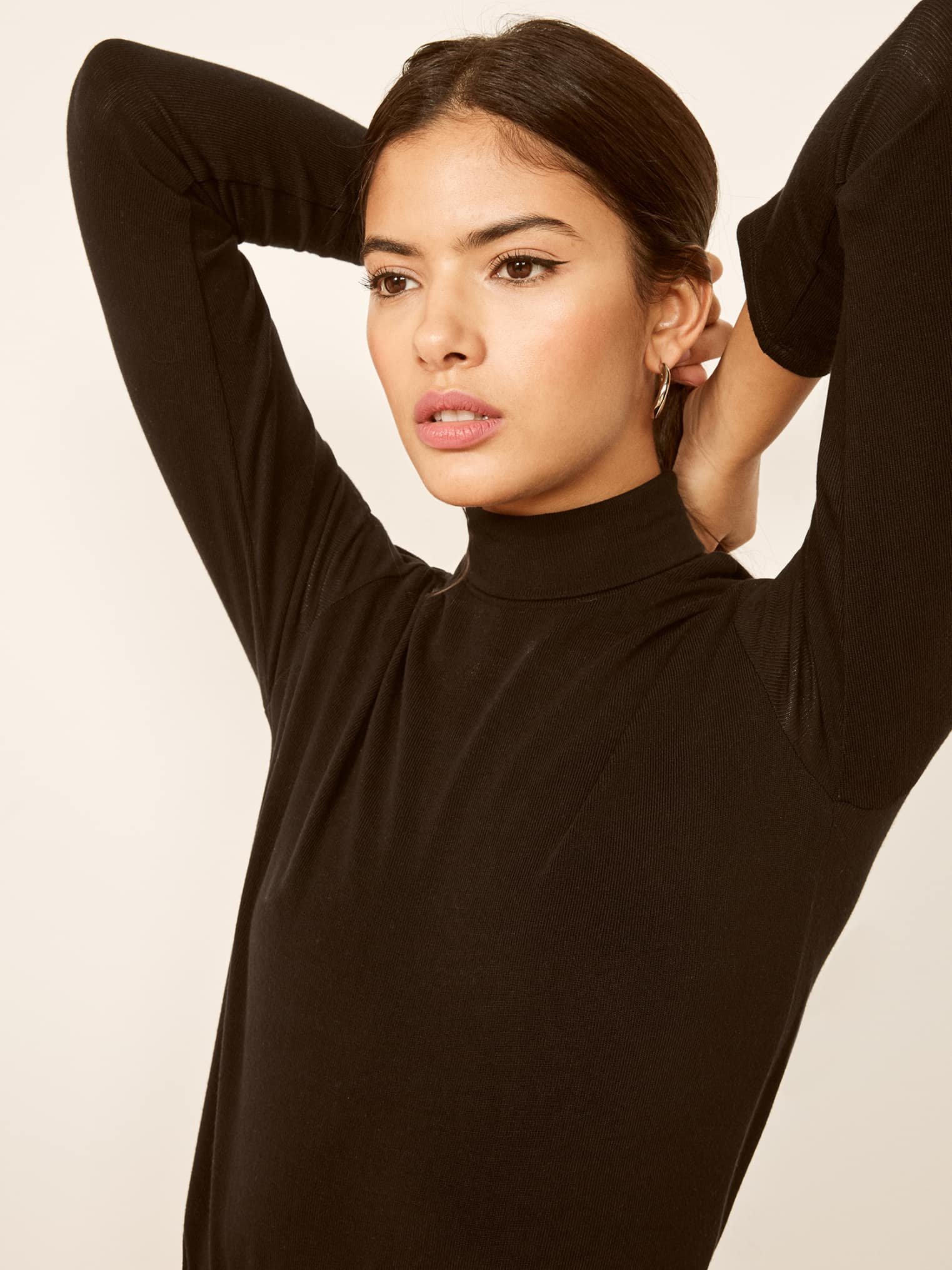 Black Turtle Neck Long Sleeve T-Shirt