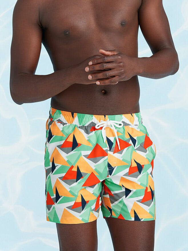 Brown Tartan - Sustainably Made Men's swim trunks
