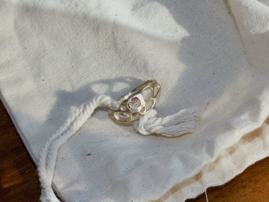 bario neal organic shaped champagne diamond wedding ring