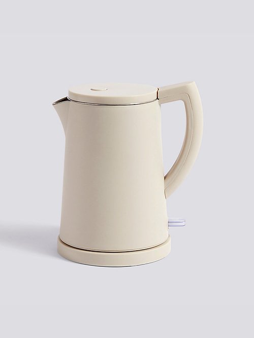 The Best Electric Kettles: HAY's Sowden Kettle in cream color with a pitcher-like shape.