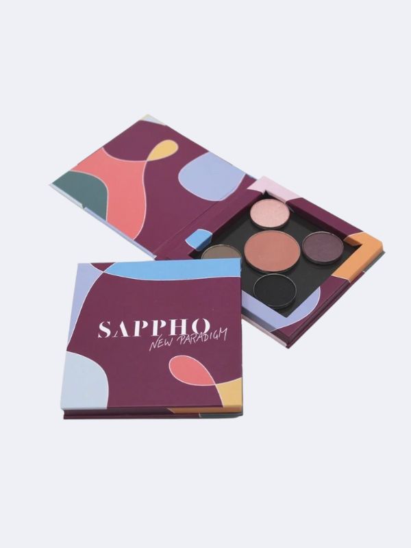A Sappho natural eyeshadow palette.