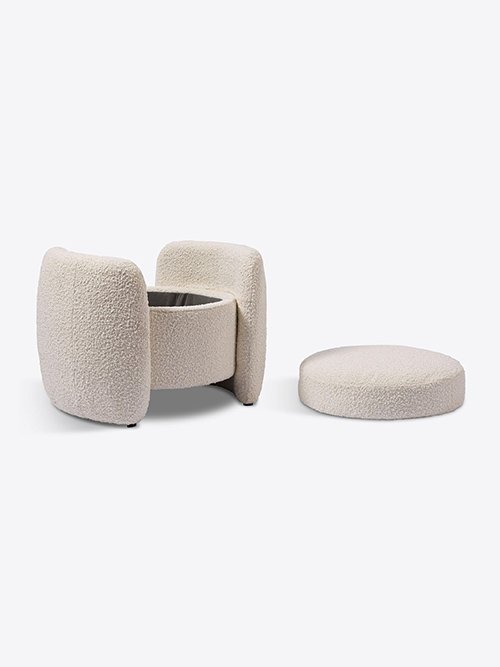 The Best Sustainable Storage Furniture: Chairish - Boucle California Chair