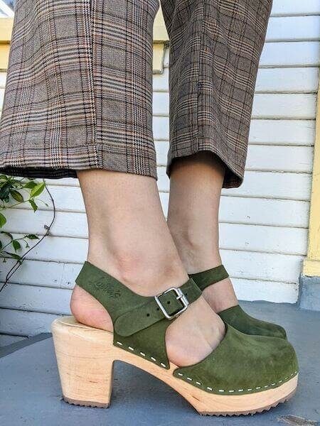 A model in Lotta sustainable clogs.