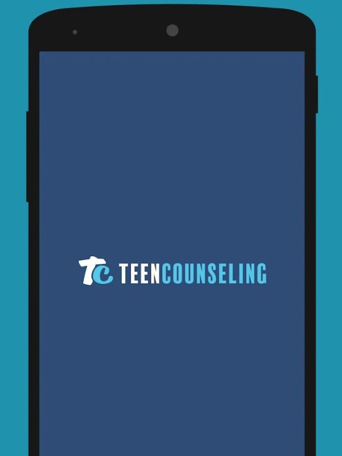 teen counseling online therapy logo on a phone