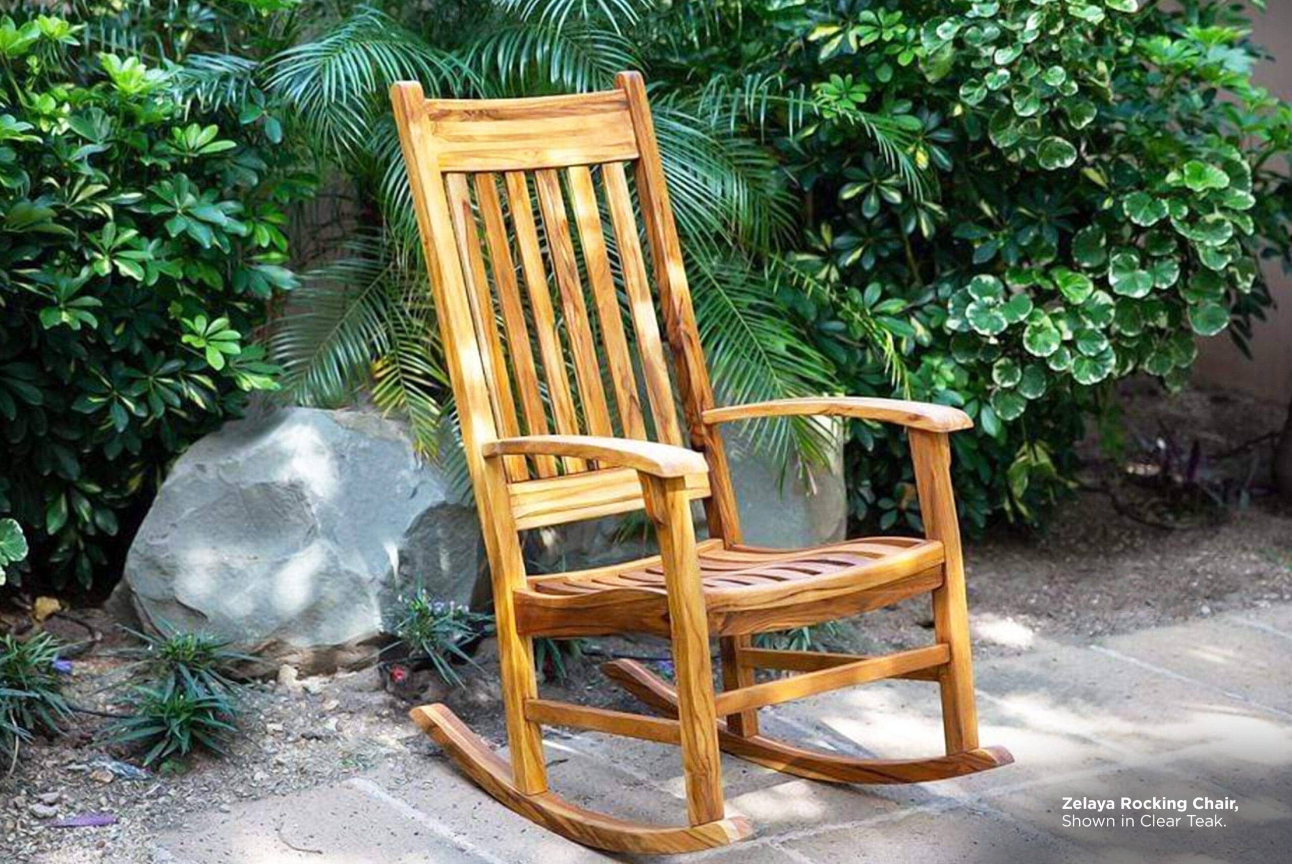 A wooden rocking chair