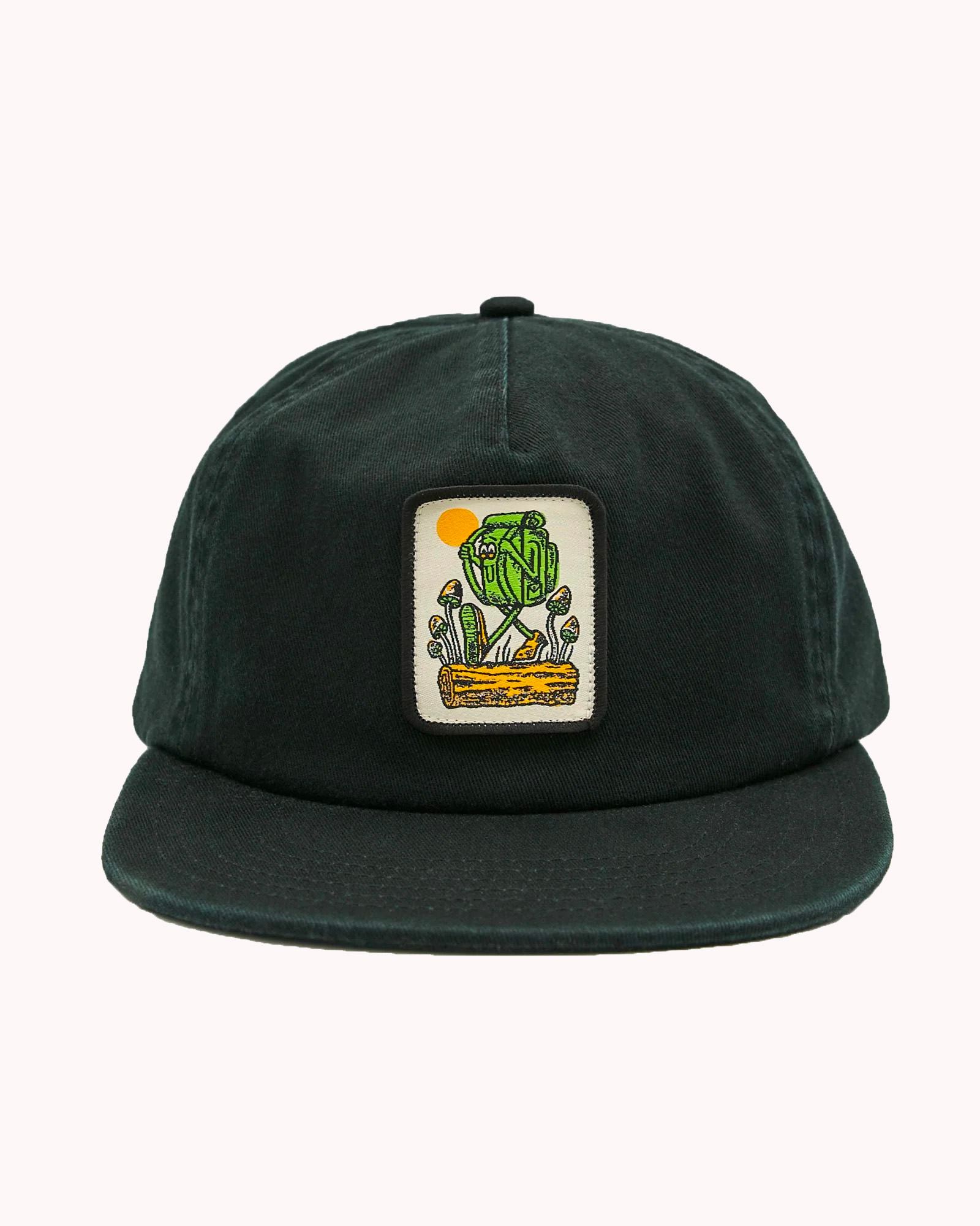 A black baseball cap with logo