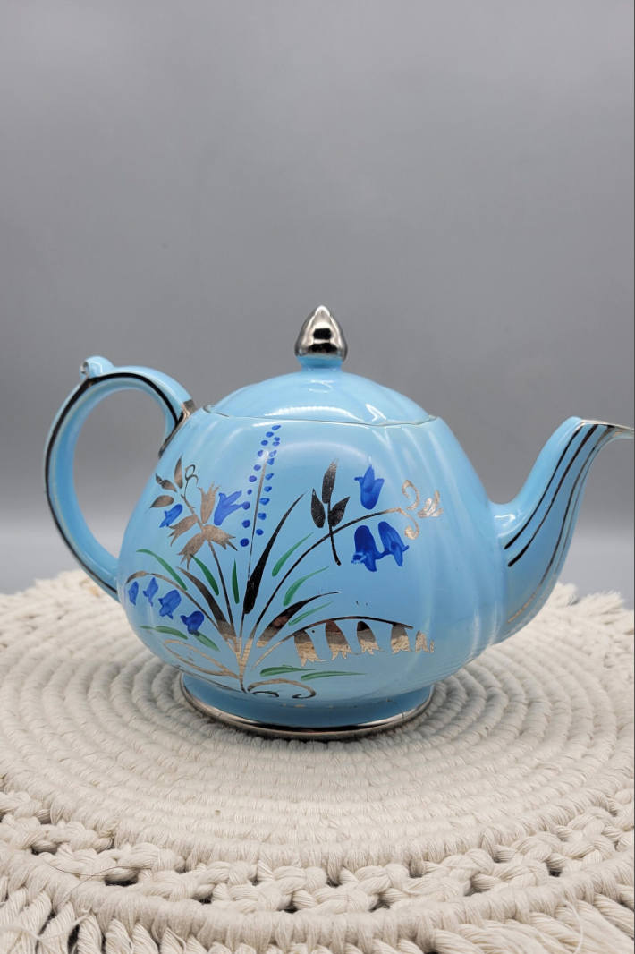 Vintage blue teapot.