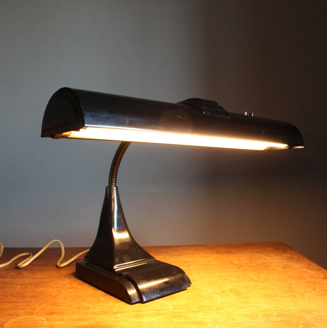 A 1960's industrial metal desk lamp. 