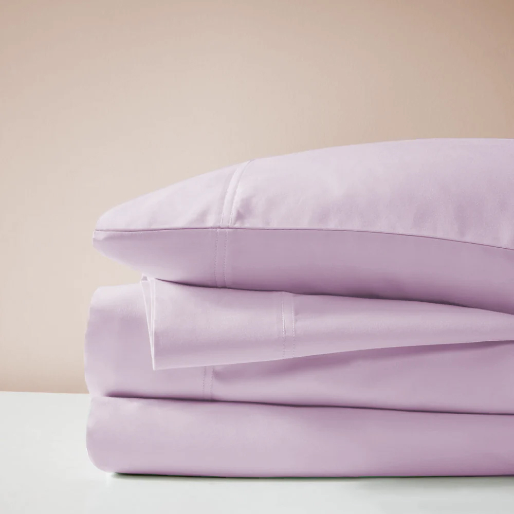 Lavender Tencel sheets. 