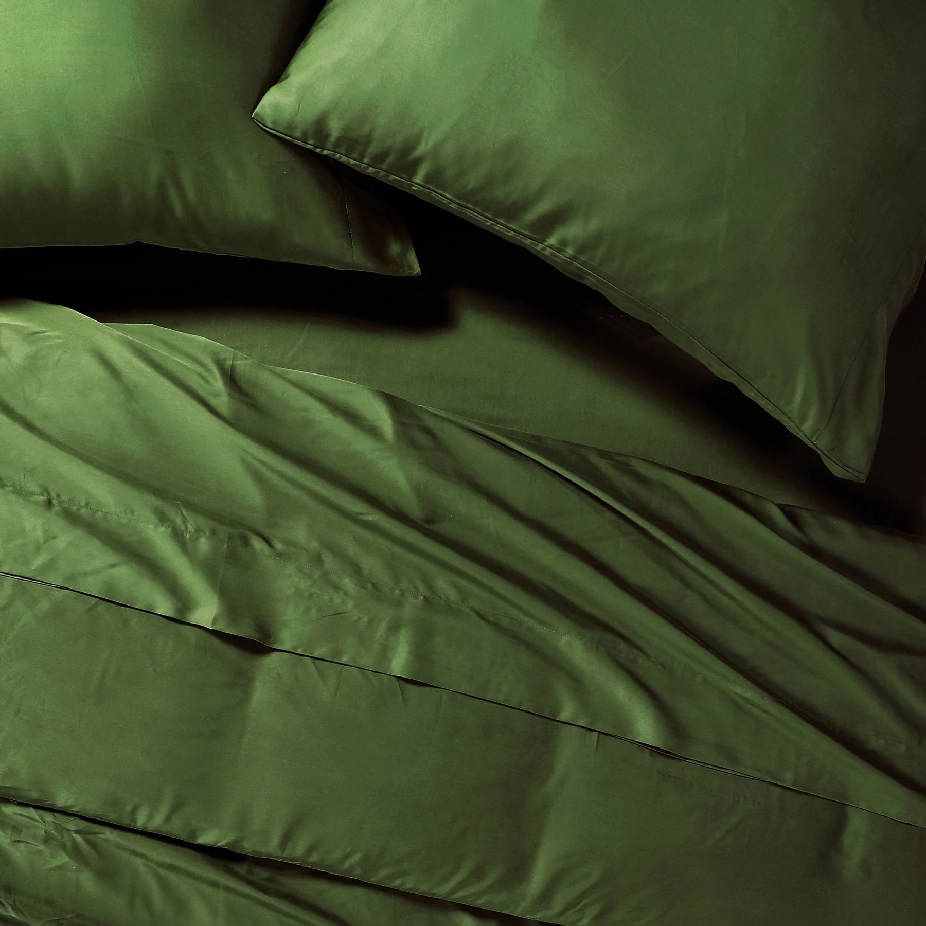 Green Tencel sheets. 