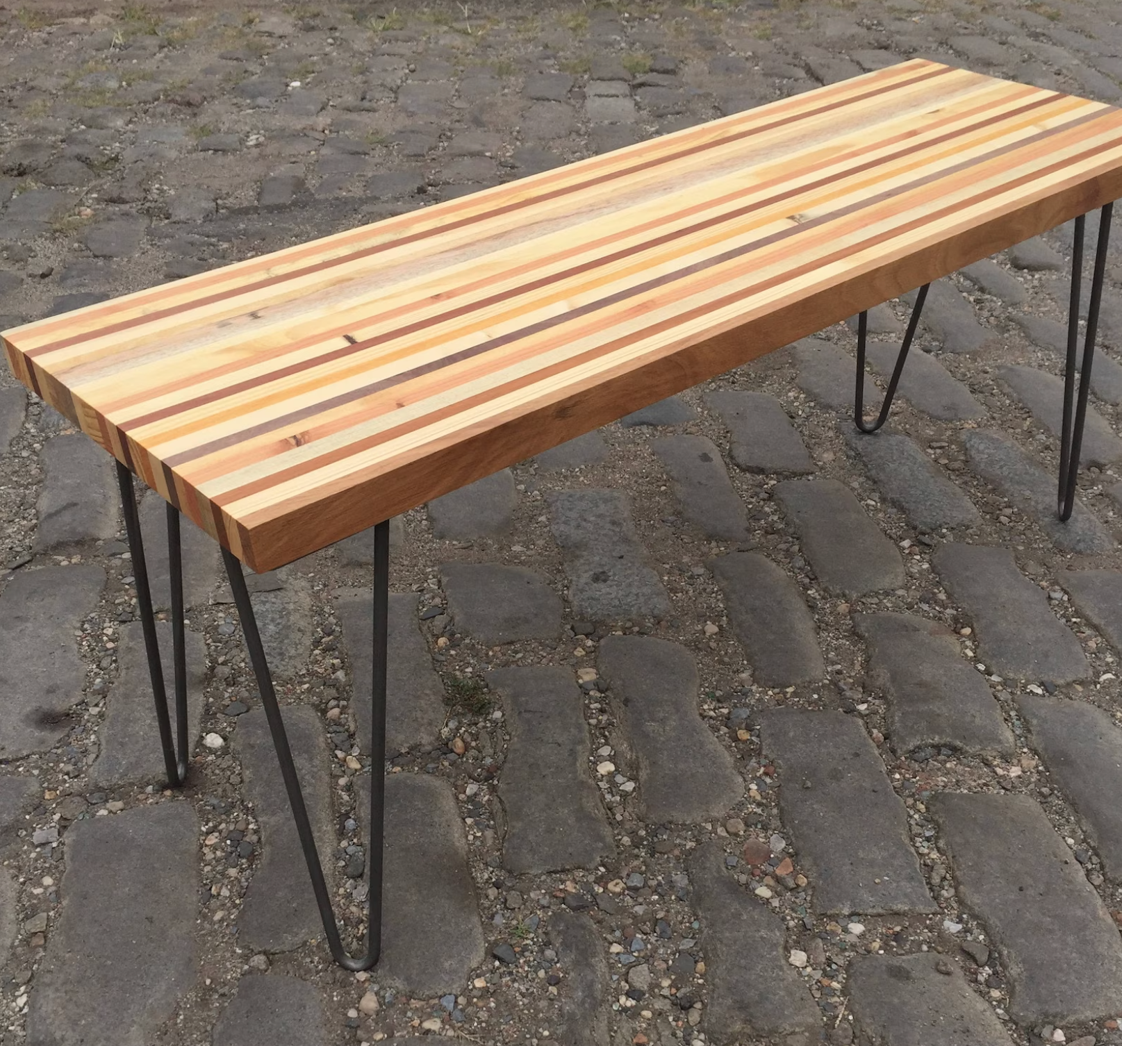 An Etsy coffee table in a styled living room. 