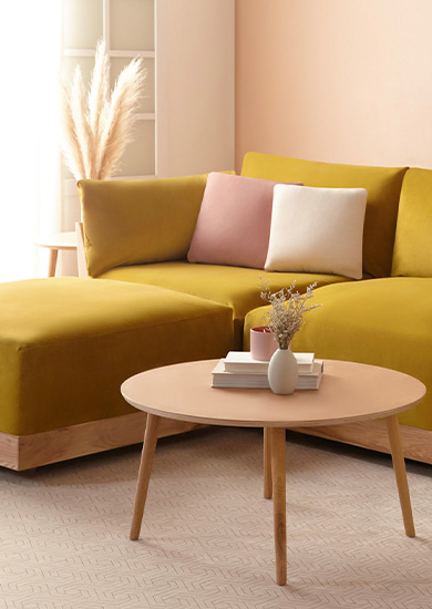 An Inside Weather coffee table in a styled living room. 