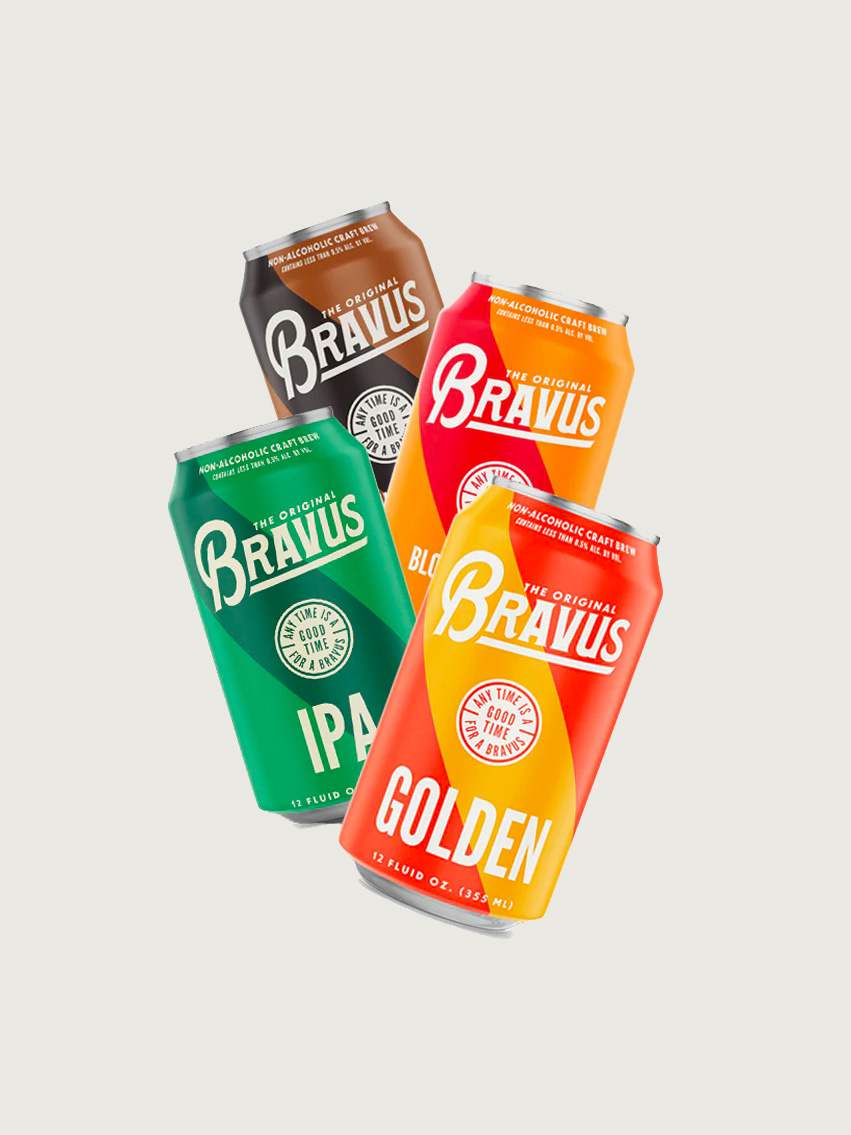 Four Bravus cans.