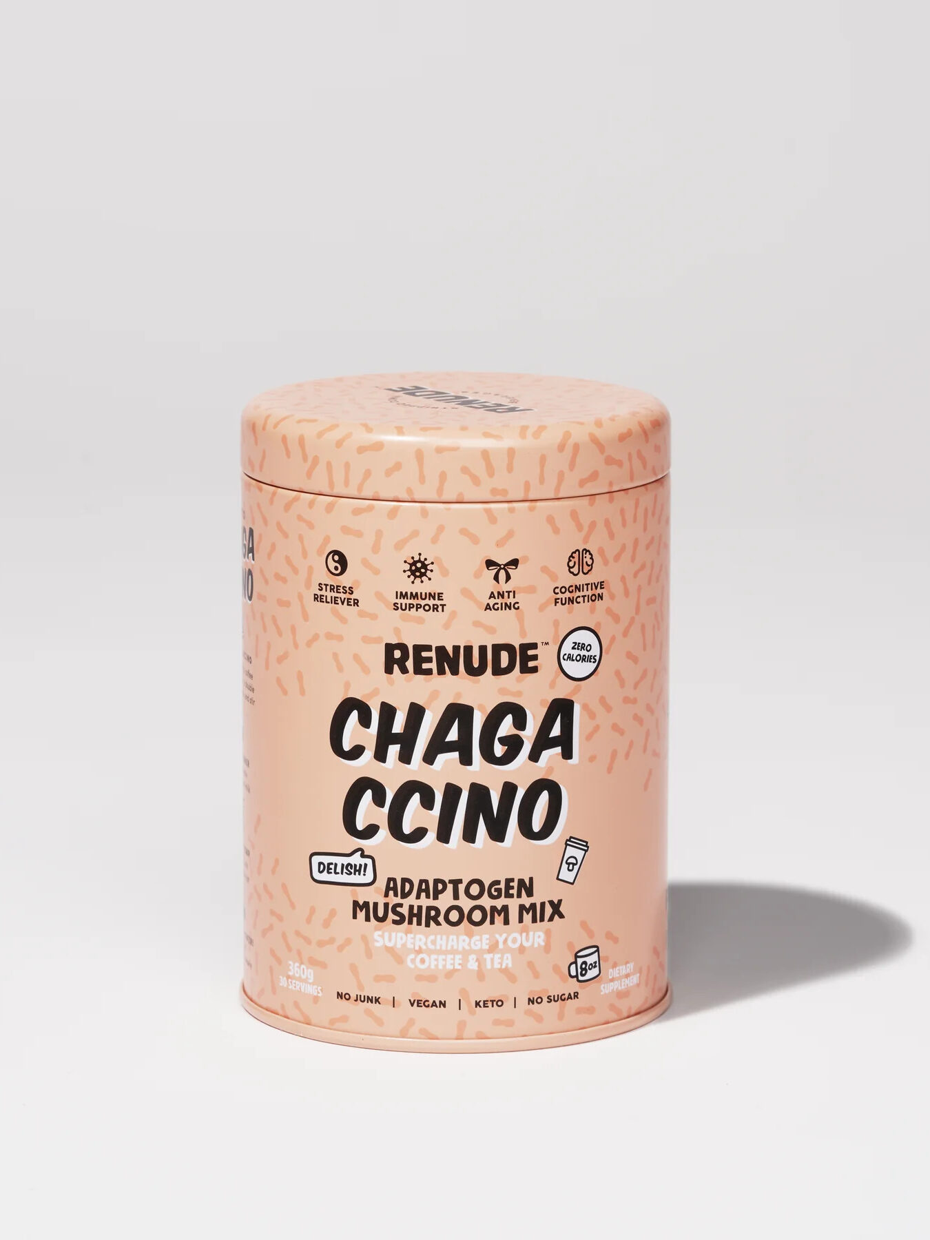 A container of Chagacinno coffee alternative.