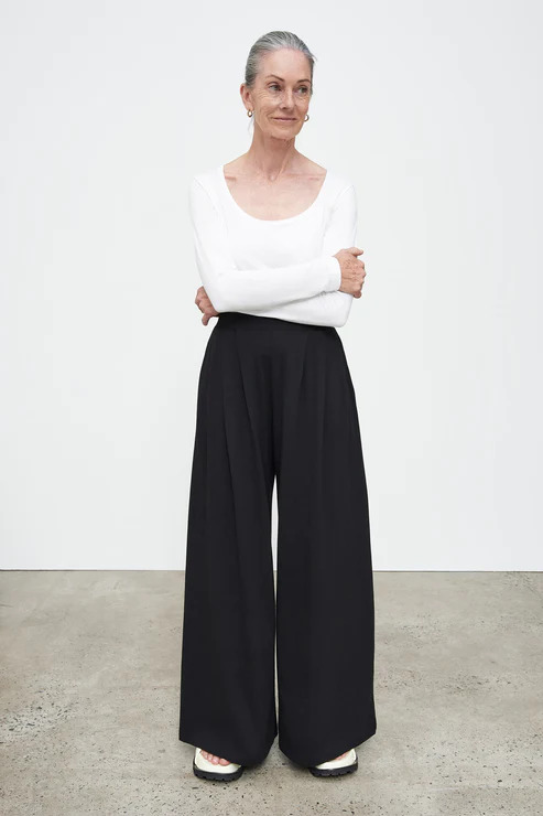 A model in Kowtow sustainable fashion