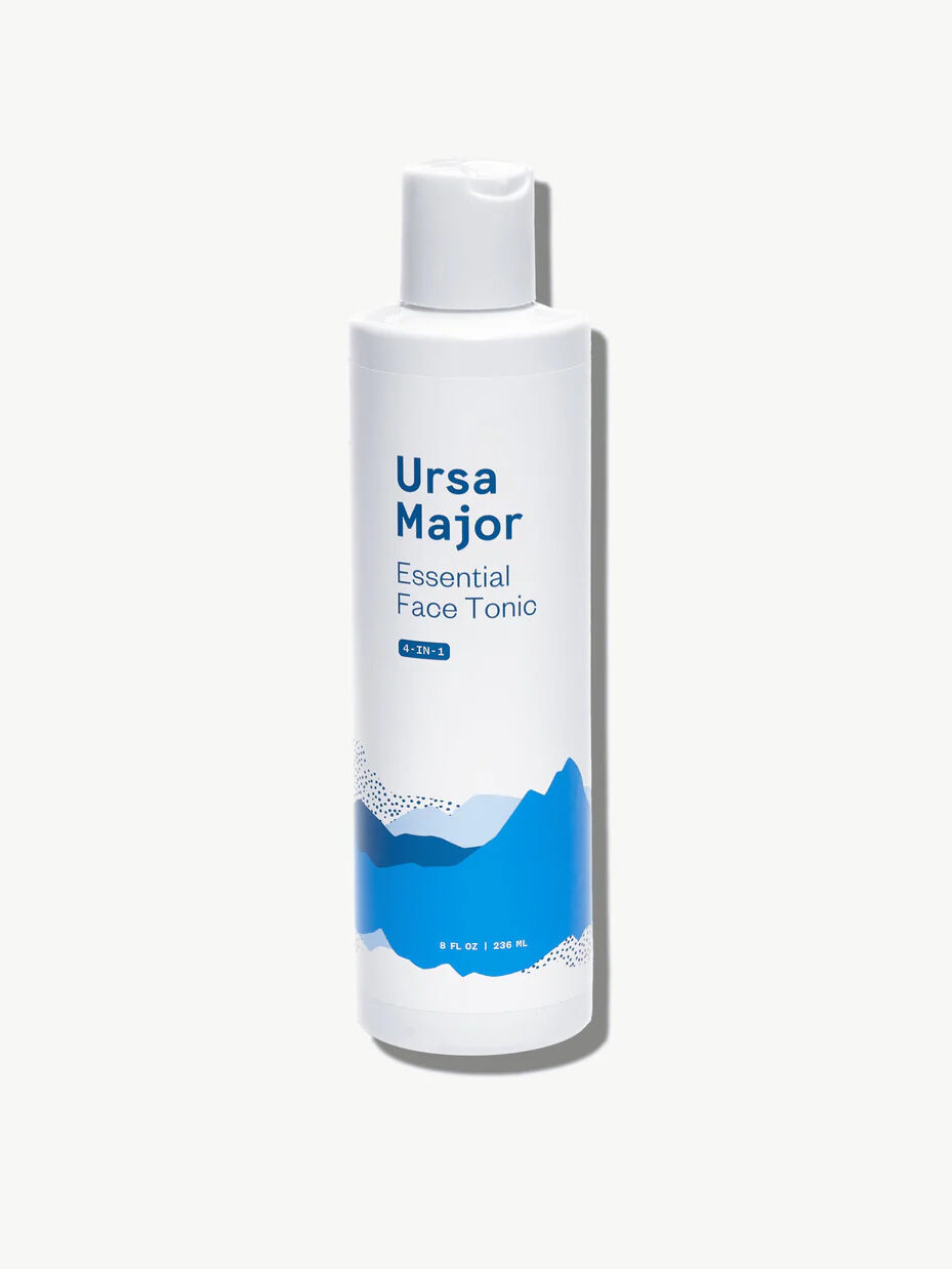 Ursa Major Essential Witch Hazel Face Tonic in front of a light grey background.