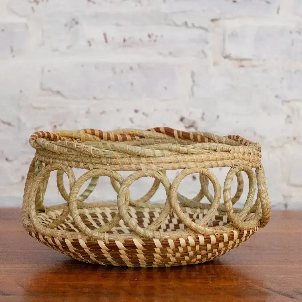 A woven basket from Desmareon and Family
