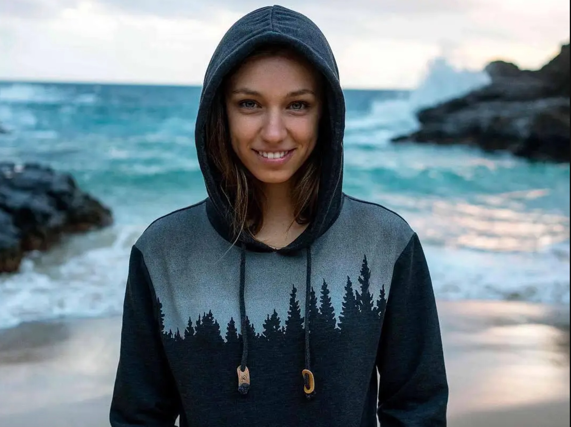 A model wearing PFAS-free Tentree clothing