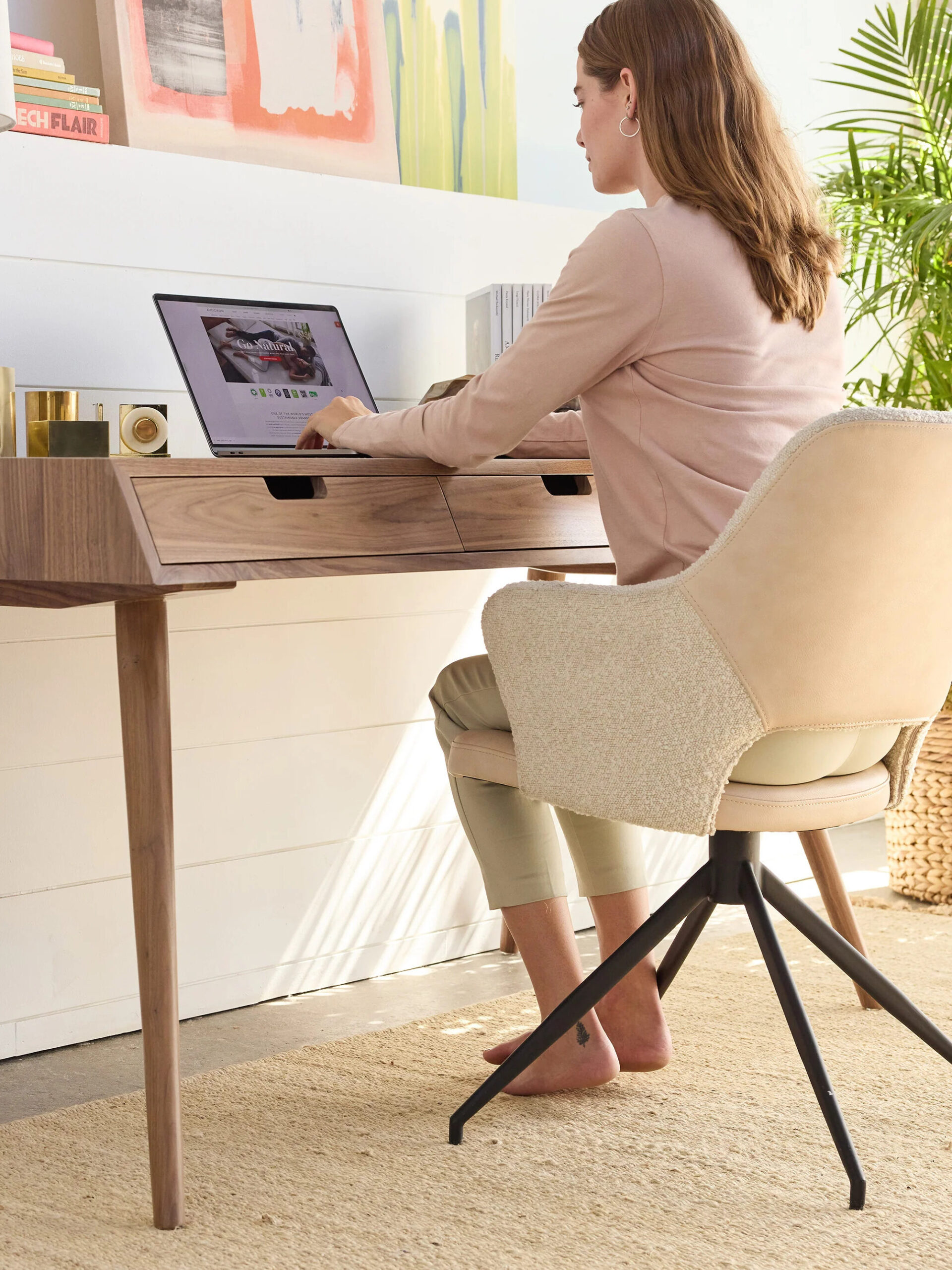 Mid Century Modern Desk for Office, Computer Desk, Small Desk, Working From  Home Office, Mid Century Desk 