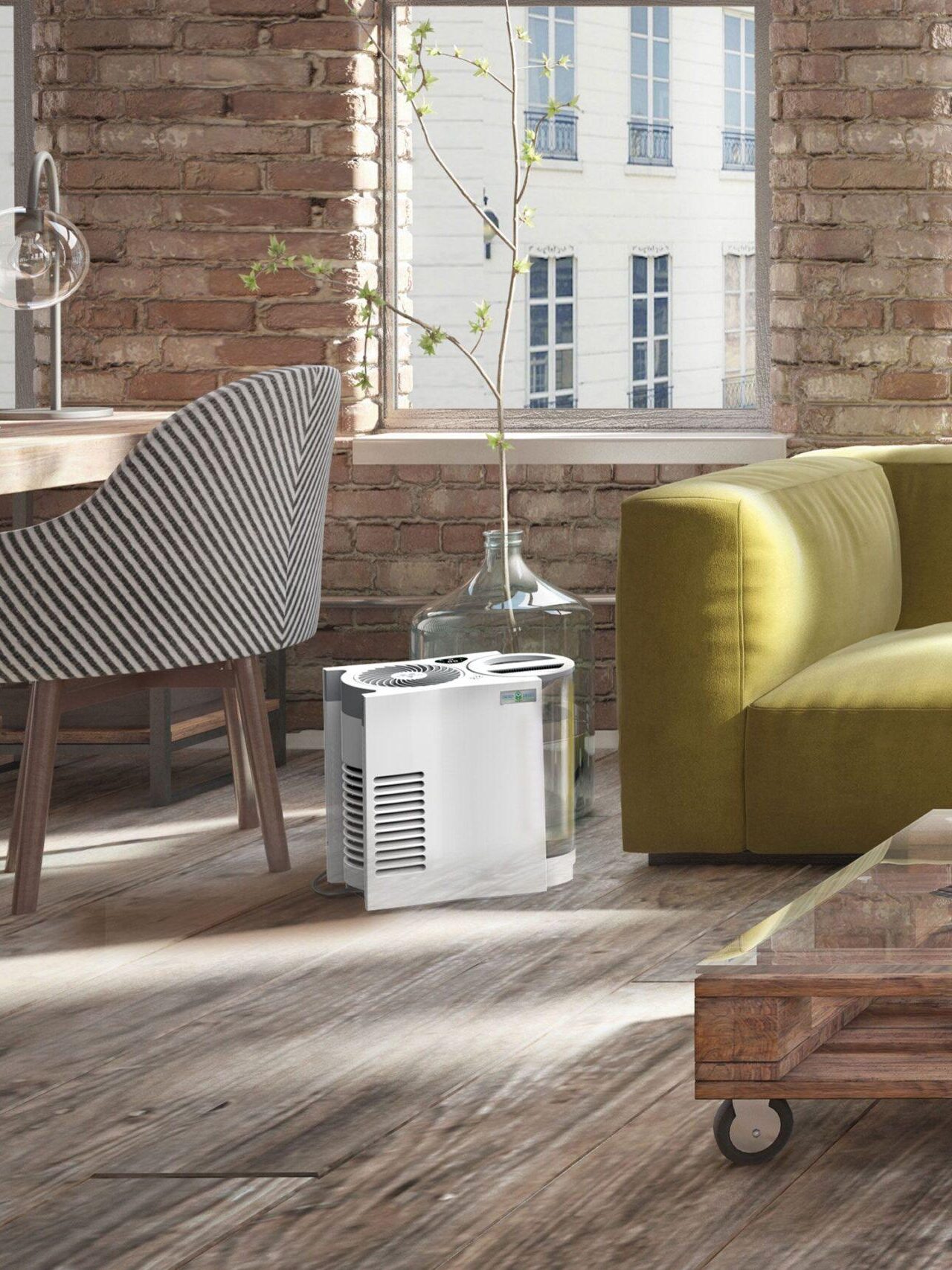 A Vornado Air Purifier and Humidifier in a living room.