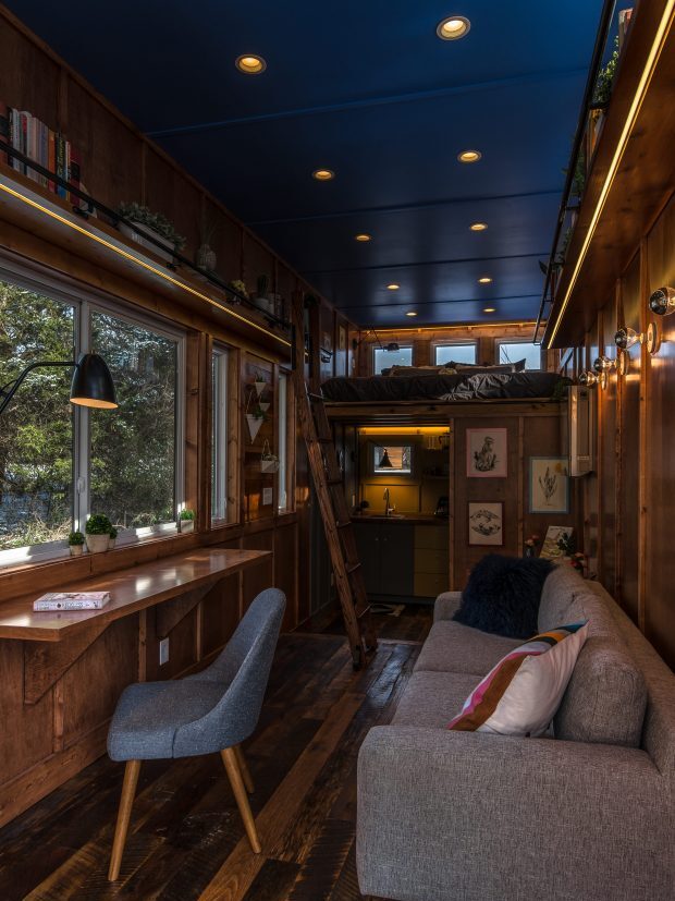 The interior of a New Frontier tiny home.