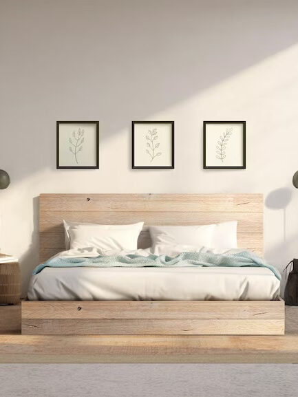 Close up of Danner Furniture's wooden bed frame.