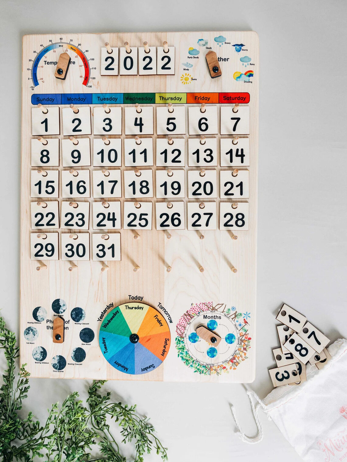 A Mirus toy Montessori calendar.