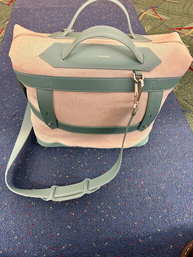 The roomy yet compact Weekender post-packing and mid-flight.