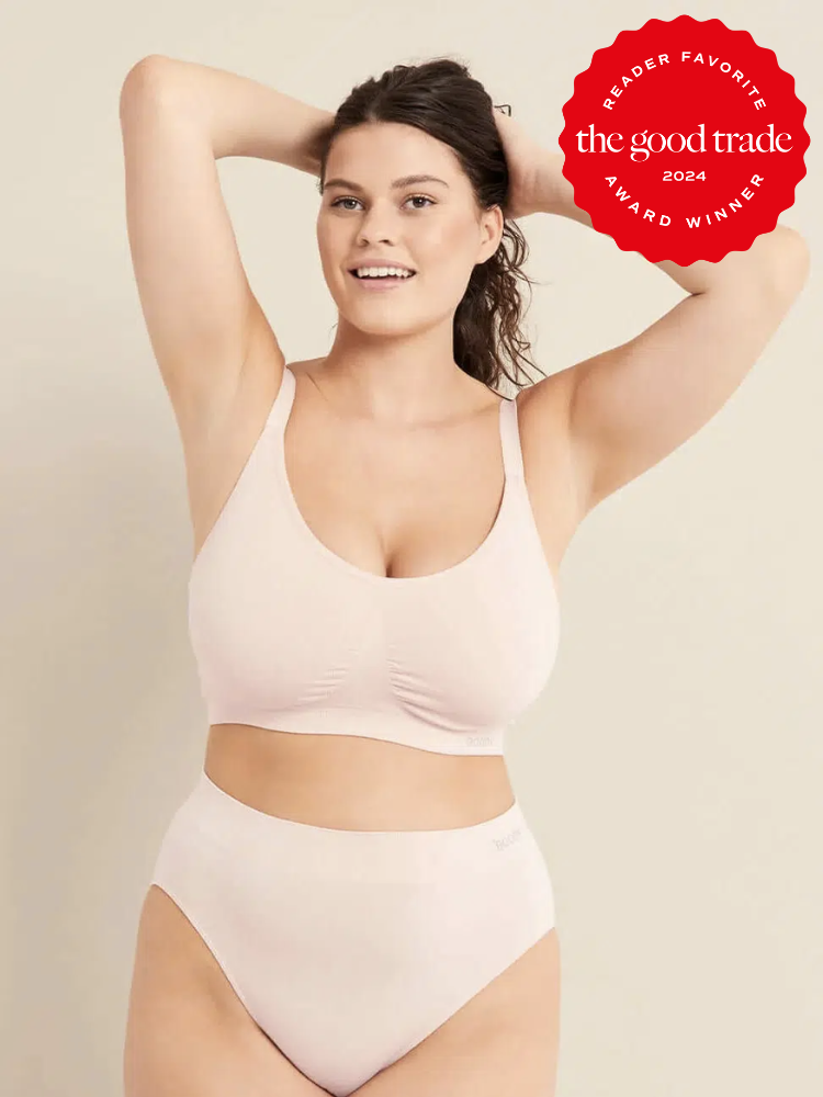 A Boody nursing bra. The TGT 2024 Award Winner Badge is on the right corner of the image. 