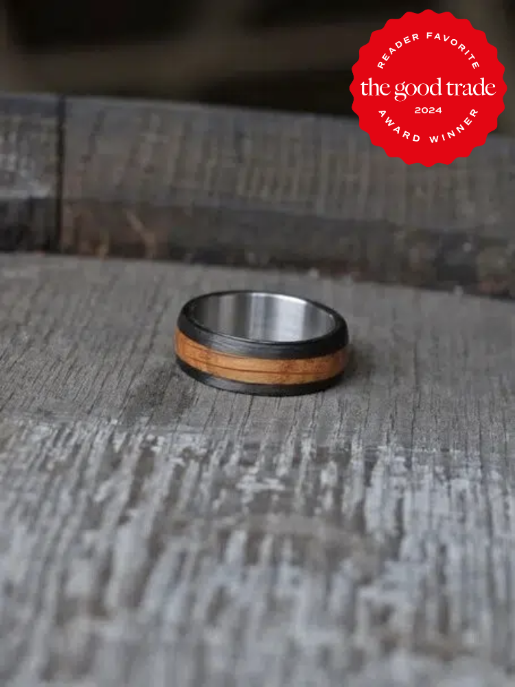 A wedding band from Etsy. The TGT 2024 Award Winner Badge is on the right corner of the image. 