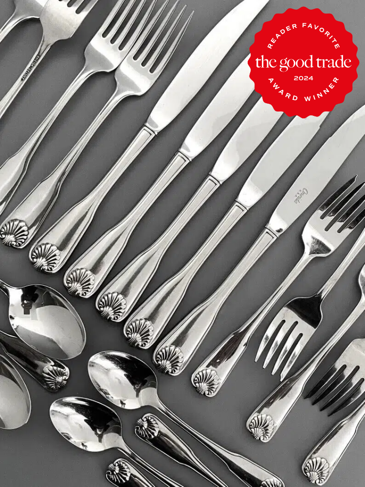 Sustainable silverware set from Etsy. The TGT 2024 Award Winner Badge is on the right corner of the image. 