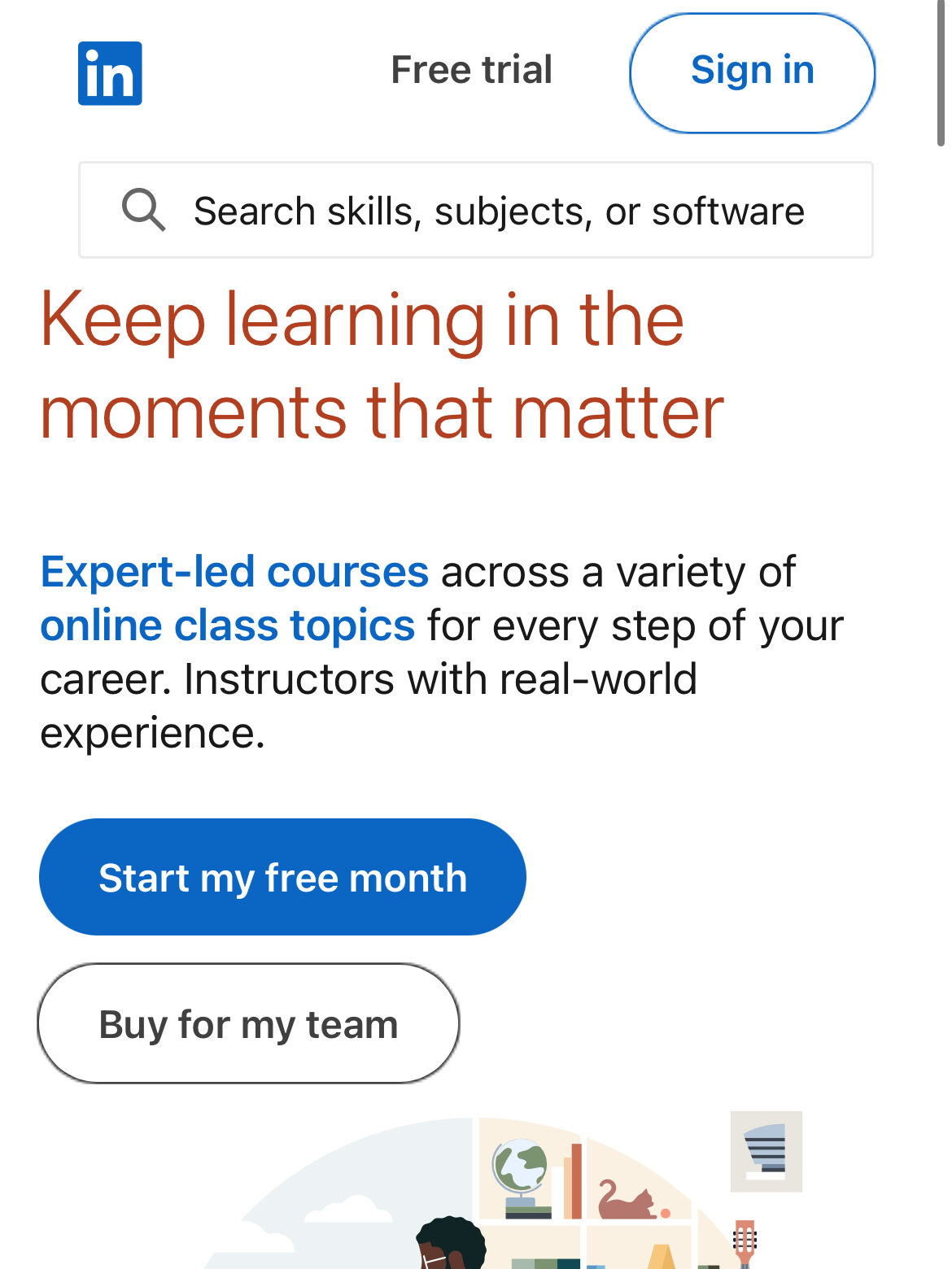 A screenshot of the LinkedIn Learning website.