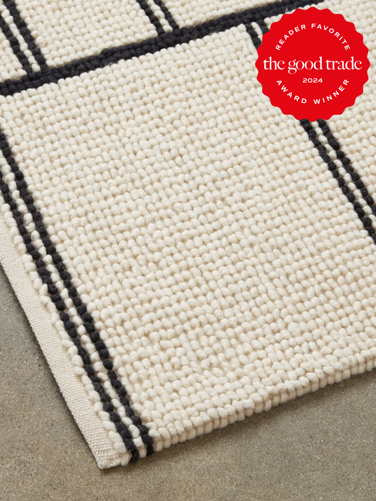 Parachute nontoxic nursery rug. The TGT 2024 Award Winner Badge is on the right corner of the image. 