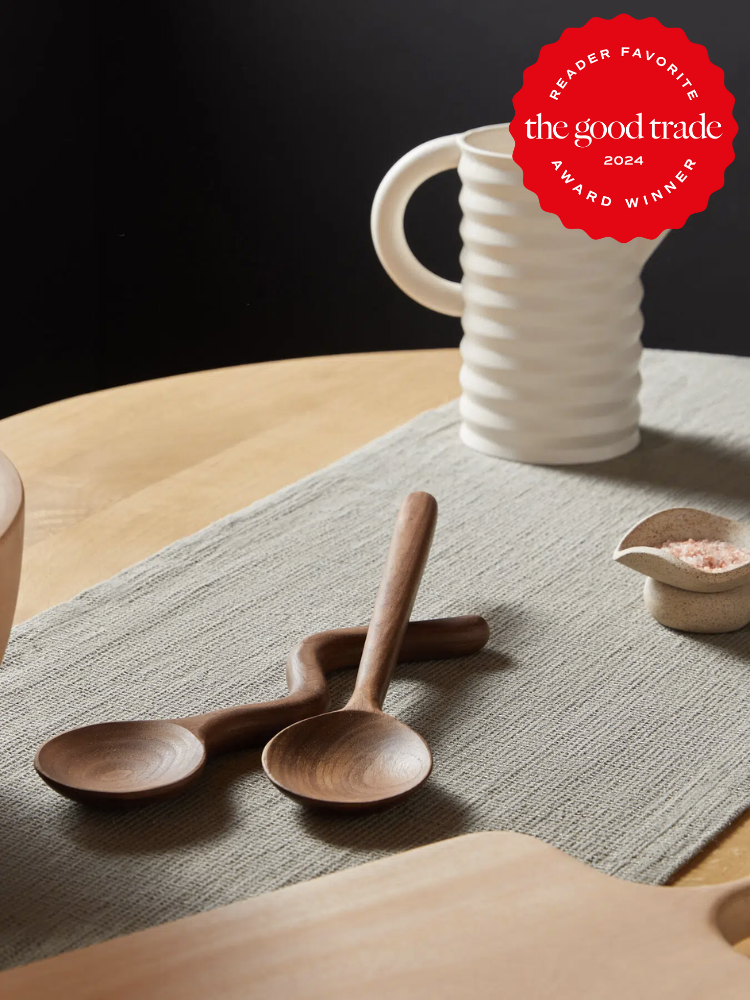 PFAS-Free Wooden Cooking Utensils from Parachute Home. The TGT 2024 Award Winner Badge is on the right corner of the image.
