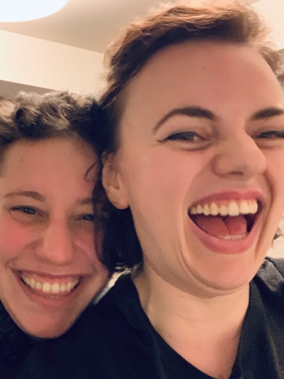 A selfie of Kate Sloan and Bex Caputo, hosts of The Dildorks podcast.