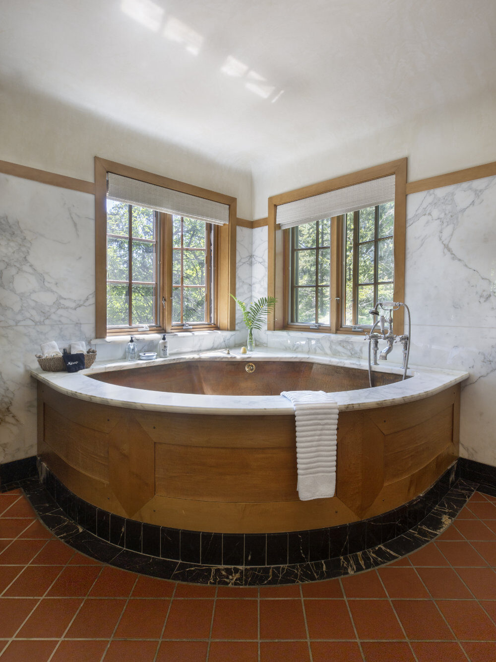 The indoor jacuzzi at Twin Farms. 