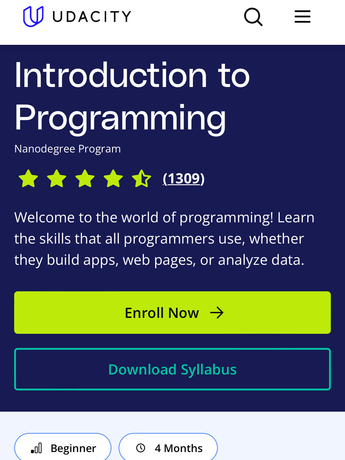 A screenshot of a Udacity online course. 