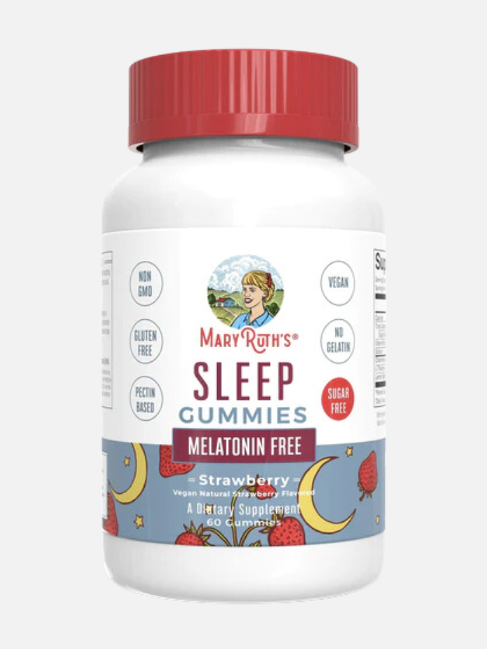 A bottle of Mary Ruth's Organics Sleep Gummies. 