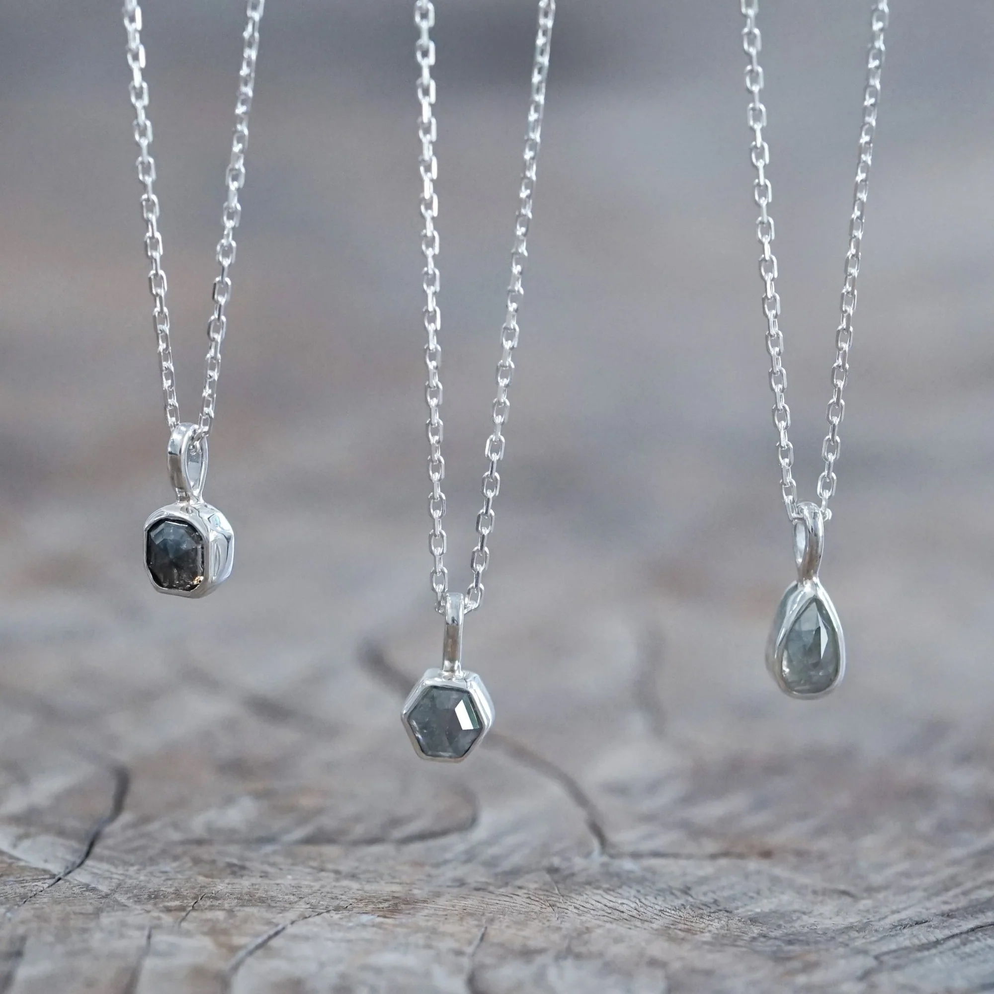 Three drop necklaces from Gardens of the Sun
