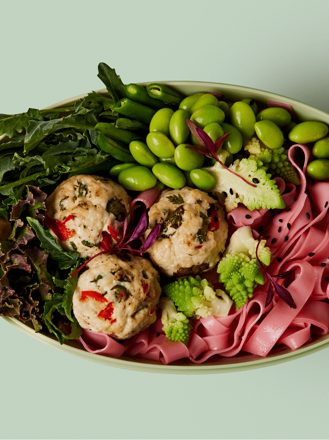 A bowl filled with a meal from Methodology. 