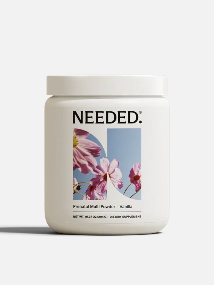 A jar of needed powder on a white background.