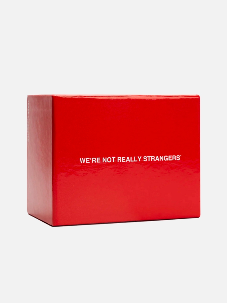 We're Not Really Strangers card game box.