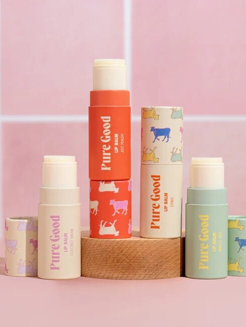 A group of lip balms.