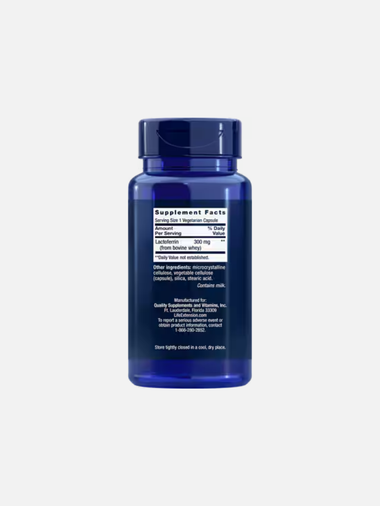 A blue supplement bottle showing the Supplement Facts label and ingredient list on the back.