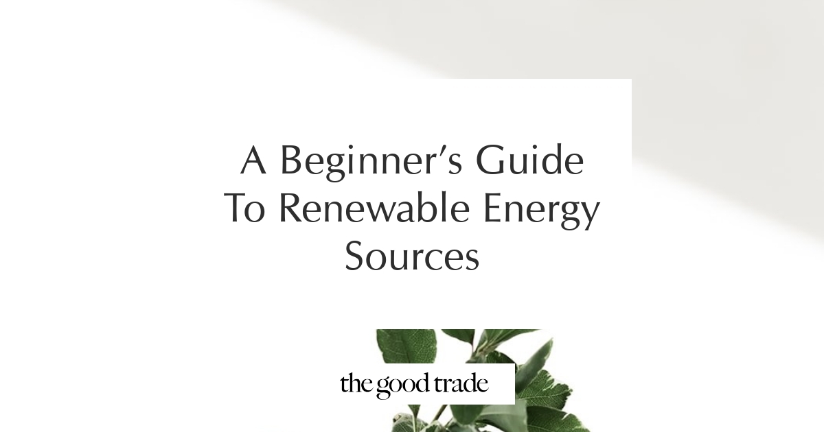 A Beginner’s Guide To Renewable Energy Sources - The Good Trade
